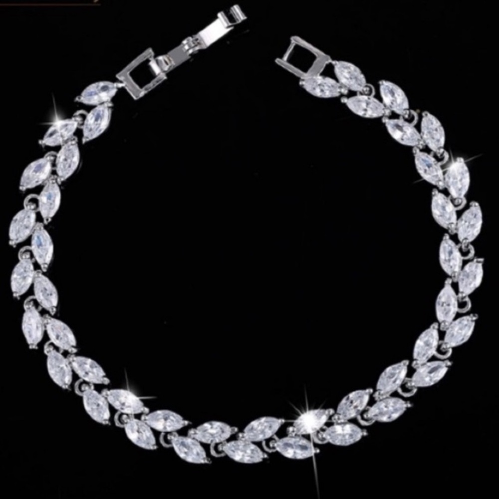 CZ Bracelet Marquise Cut 7” with 1” Extension